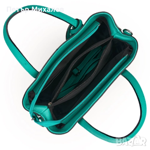 Естествена кожа Тюркоаз, снимка 3 - Чанти - 51706352