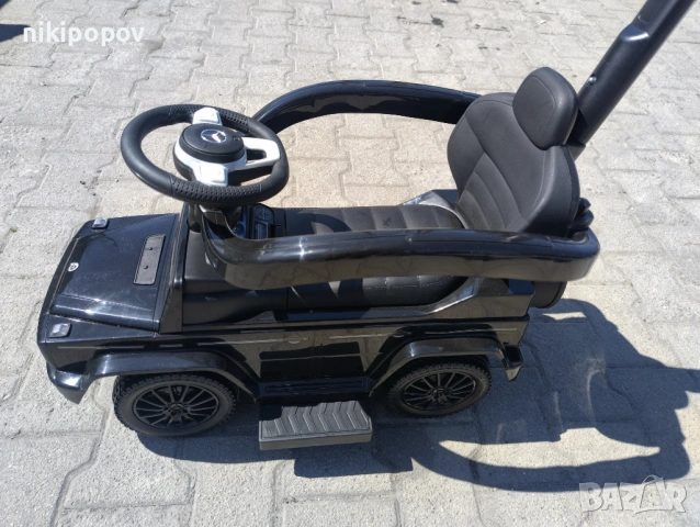 MERCEDES Кола за яздене с дръжка Mercedes-benz G350d черен, снимка 4 - Детски велосипеди, триколки и коли - 53849746