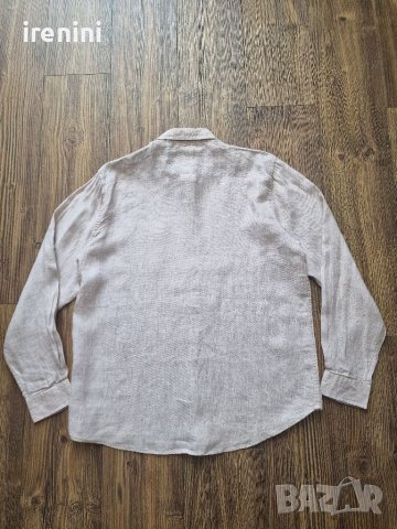 Страхотна мъжка ленена риза WILLS SPORT размер L , 100% лен , снимка 7 - Ризи - 41610607