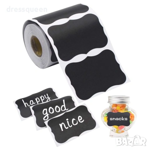 4710 Комплект 120 черни етикета за организация на дома – водоустойчиви и изтриваеми