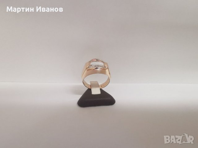 Златен мъжки пръстен с циркон 3, снимка 1 - Пръстени - 25952741