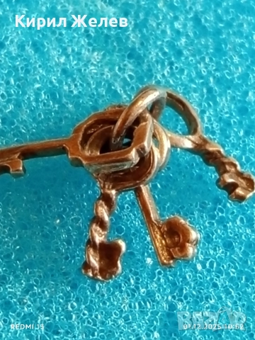 Сребърна висулка ключове майсторска ръчна изработка много красив дизайн 27728, снимка 2 - Колиета, медальони, синджири - 52604490