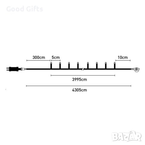 800 LED Коледни лампички, Топло бяло, 43м, снимка 3 - Лед осветление - 42712084