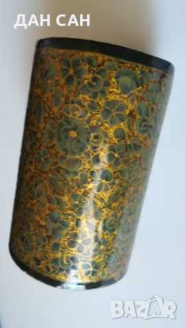 Азия Япония бамбукова ваза моливник рисувана, снимка 1 - Антикварни и старинни предмети - 28057110