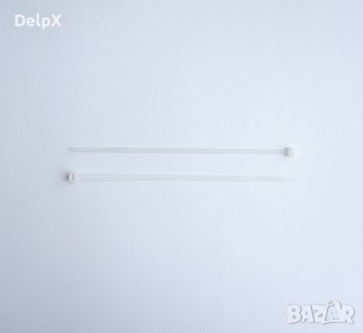 Кабелна превръзка (опашка) бяла 4,8x150mm, снимка 1 - Друга електроника - 42567519