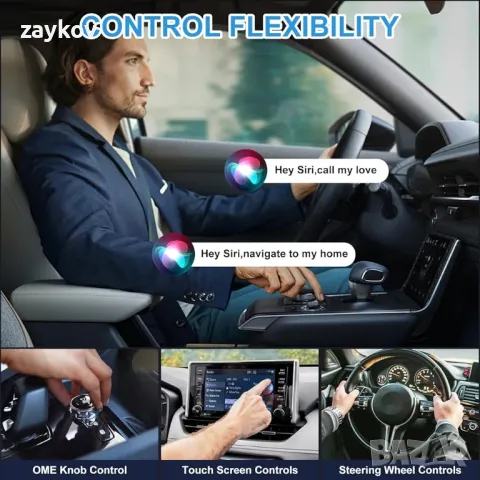 2 в 1 безжичен адаптер за Android Auto и CarPlay, безжичен Carplay адаптер, снимка 4 - Друга електроника - 50217618