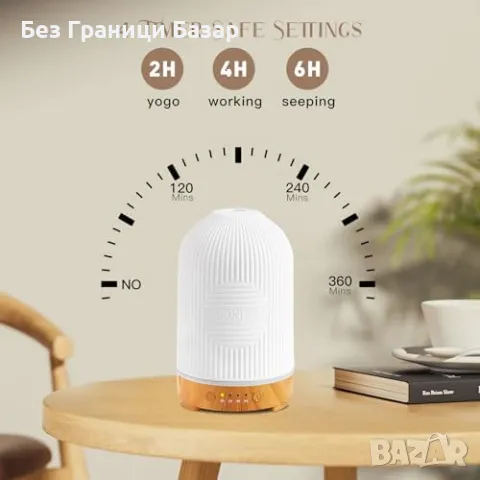 Нов Керамичен арома дифузер 200 мл, LED, ултразвуков, овлажнител за стая, снимка 4 - Други стоки за дома - 49548383