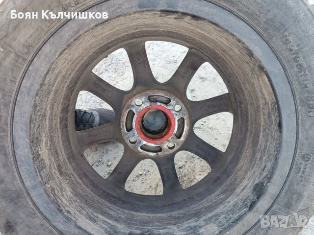 Гуми с джанти 195/60/15 4x114,3 включително и оригинални болтове, снимка 9 - Автомобили и джипове - 53822308