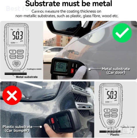  Уред за измерване на дебелината на боята, снимка 3 - Други стоки за дома - 51328655