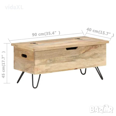 vidaXL Ракла, 90x40x45 см, мангово дърво масив, снимка 7 - Скринове - 56146623