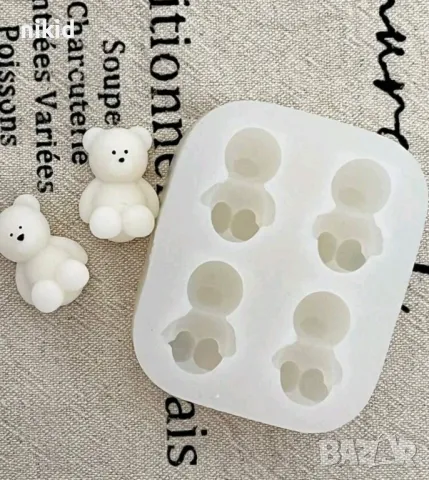 4 еднакви малки мечета мече смола фондан шоколад гипс сапун бонбон
