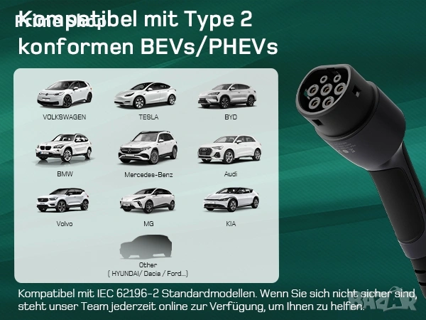 Преносимо зарядно за електромобили dé Mobile Wallbox 11kW Type 2, 6м + шуко, снимка 11 - Аксесоари и консумативи - 53568978