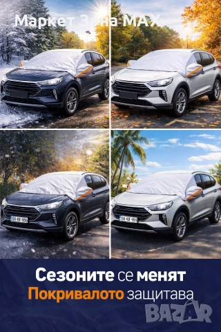 Универсално покривало за предно стъкло – 4 сезона | 148×116 см, снимка 3 - Аксесоари и консумативи - 53131470