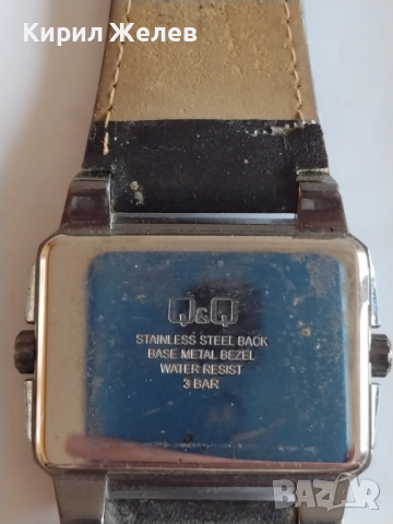 Луксозен мъжки часовник Q/Q QUARTZ WATER RESIST работи много красив с кожена каишка - 21782, снимка 4 - Мъжки - 36203055