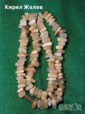 СТАР ГЕРДАН от КАМЪЧЕТА ИВИЧЕСТ АХАТ с БРОНЗОВА ЗАКОПЧАЛКА РЪЧНО НАНИЗАНА ОГЪРЛИЦА 17016, снимка 12 - Антикварни и старинни предмети - 35078563