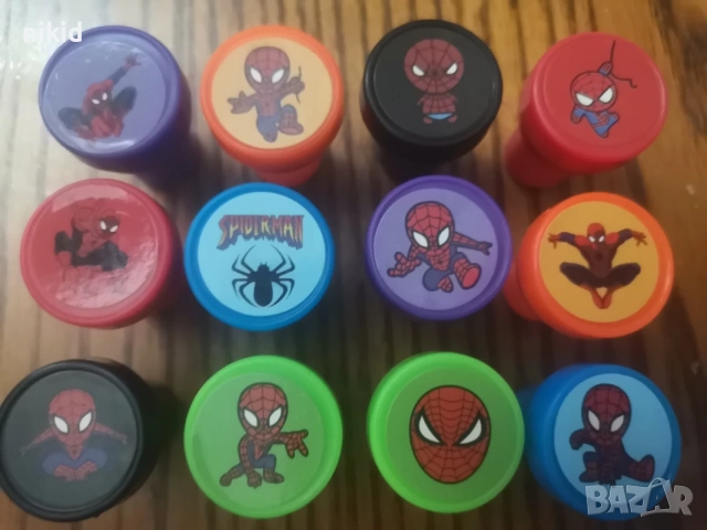 12 бр сет печати печата печат Спайдърмен spiderman печатчета
