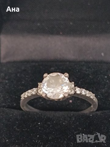 Красив сребърен пръстен със сапфир 3А, снимка 6 - Пръстени - 44480278