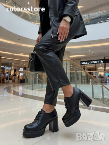 Обувки на ток - черна матира 