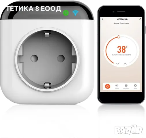 Смарт контакт, програмируем WiFi термостатен контакт със сензор, снимка 1