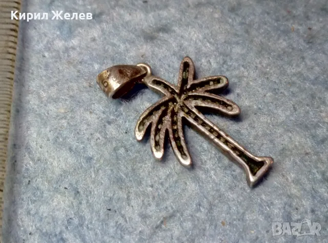 ФИГУРАЛЕН СКЪПОЦЕНЕН СРЕБЪРЕН ПЕНДАНТ ПАЛМА СРЕБРО 925 с ИСКРЯЩИ ФАСЕТИРАНИ ЦИРКОНИ 49766, снимка 3 - Колиета, медальони, синджири - 49149466