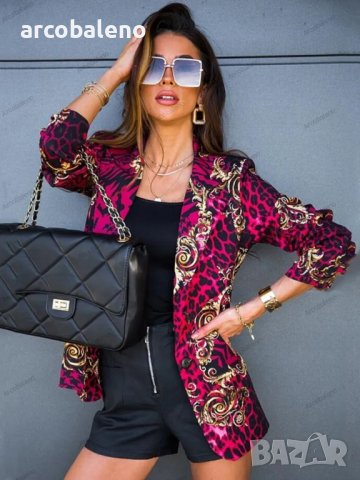 Дамско сако с дълъг ръкав и ревер с дигитален печат, 4цвята, снимка 11 - Сака - 41291190