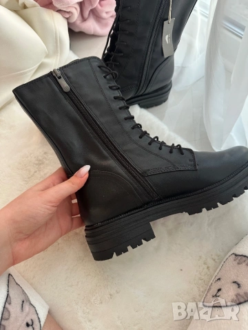 Marco Tozzi естествена кожа черно боти, снимка 4 - Дамски боти - 53137679