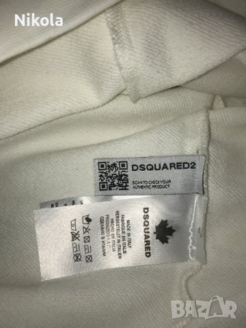 DSQUARED блуза, с щампа, бяла, размери: S и XL, снимка 8 - Блузи - 42552466