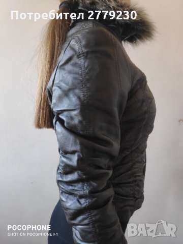 Дамско кожено яке от естествена кожа и с естествен косъм, снимка 2 - Якета - 35673840