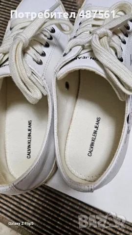 Оригинални бели кецове Calvin Klein Jeans – Размер 37, снимка 2 - Кецове - 56260481