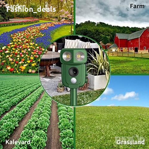 Нов ултразвуков водоустойчив LED репелент за животни лисици катерици слънчева енергия , снимка 4 - Други стоки за животни - 41804272