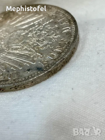 5 марки 1913 г, Германия / Прусия - сребърна монета, UNC, снимка 6 - Нумизматика и бонистика - 51246212