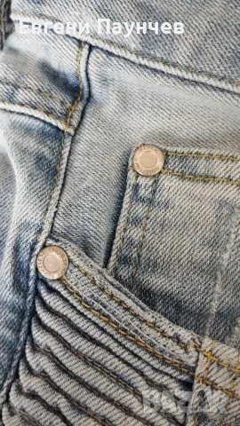 Represent мъжки skinny накъсани дънки размер 30сини , снимка 6 - Дънки - 49659025