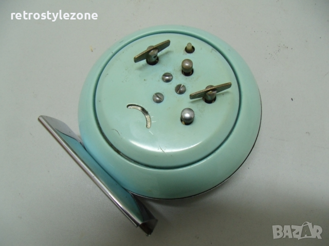 № 6074 стар настолен часовник SHANGHAI   - механичен  - работещ   - диаметър 11,5 см , снимка 6 - Други ценни предмети - 36161175