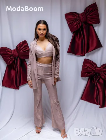 Розов дамски комплект от три части , снимка 3 - Костюми - 48286323