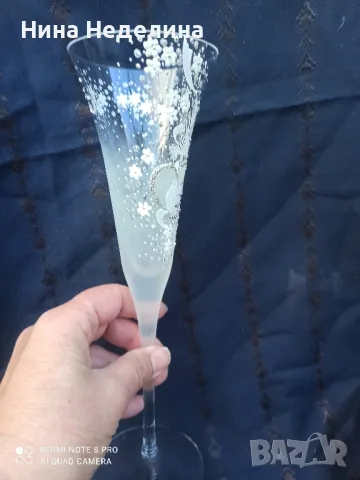 Сватбени чаши и украса за кола, снимка 2 - Чаши - 49139298