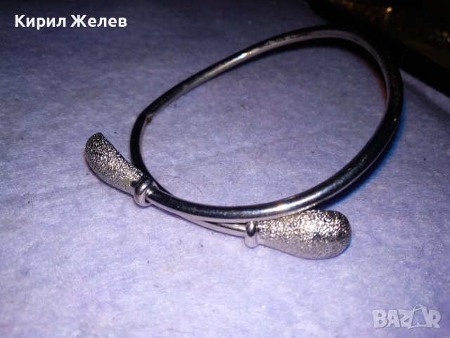 СТИЛНА МЕДНА НИКЕЛИРАНА СРЕБРИСТА РЕТРО СТИЛ ГРИВНИЧКА Тип ТОРКВА 6839, снимка 2 - Гривни - 41281158