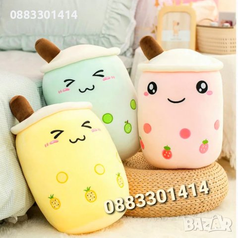 Плюшен шейк Бабъл Boba Tea Bubble Tea Cup , снимка 4 - Плюшени играчки - 41604411