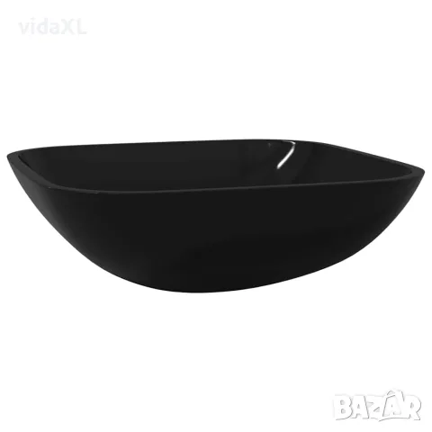 vidaXL Стъклена мивка 42x42x14 см черна
