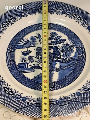 порцеланова чиния Myott син порцелан 23/5, снимка 3 - Чинии - 49341386