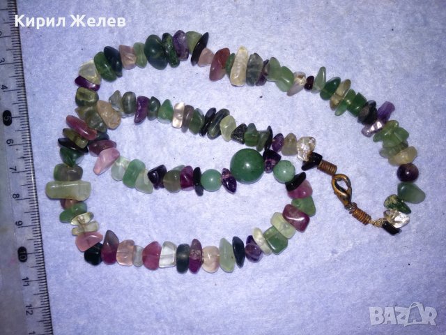 РАЗКОШНО СКЪПОЦЕННО РЕТРО АРТ КОЛИЕ от НАТУРАЛНИ КАМЪНИ НЕФРИТ АМЕТИСТ КВАРЦ ПЛАНИНСКИ КРИСТАЛ 26388, снимка 12 - Колиета, медальони, синджири - 41389428
