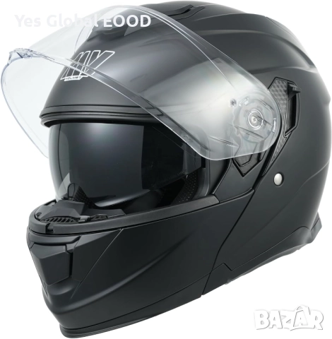 Мотористка каска MY 935, модулна, двойно стъкло, ECE 22.06 BLACK N1, снимка 2 - Аксесоари и консумативи - 51910188