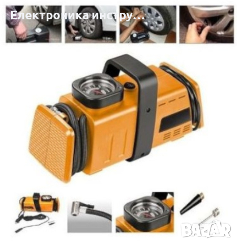 Комбиниран компресор за запалка с манометър 12V-220V, снимка 2 - Компресори - 44466037