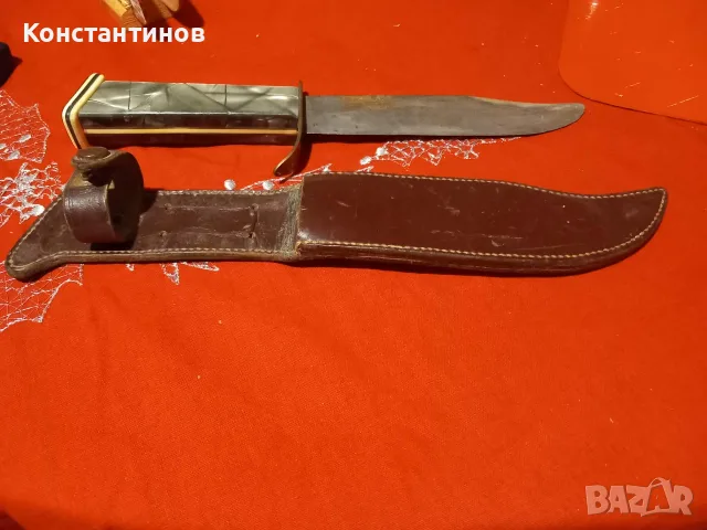 Сопотски нож с кожена кания, снимка 4 - Антикварни и старинни предмети - 55729507