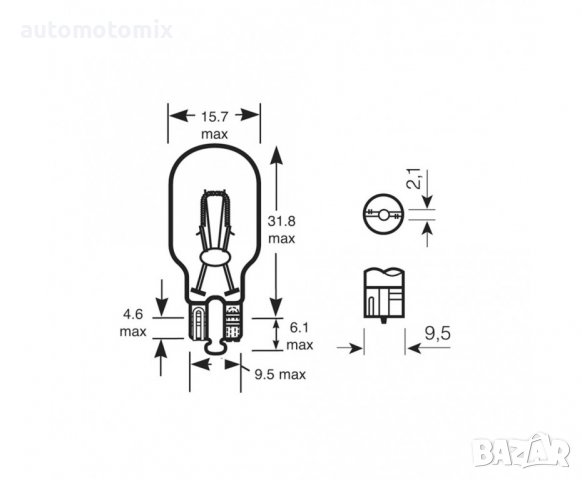 КРУШКА W16W/12V-1БР., снимка 2 - Аксесоари и консумативи - 40203118