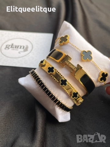 гривна от висококачествена стомана hermes, снимка 4 - Гривни - 52260401