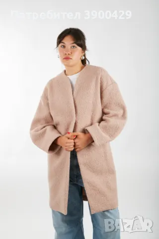 Дамско Палто-жилетка Valeria - Нюд, снимка 2 - Палта, манта - 47377584