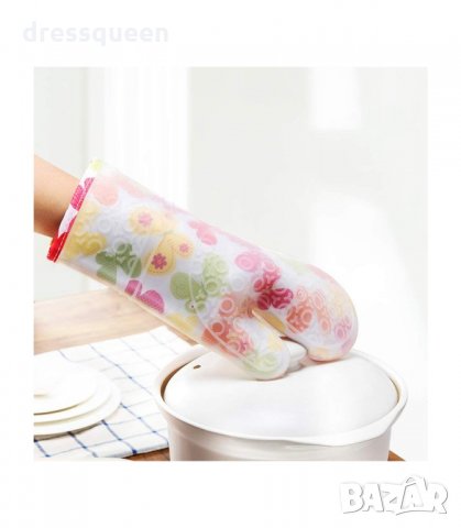 02888 Готварска ръкавица от текстил със силиконово покритие, снимка 2 - Аксесоари за кухня - 34267233