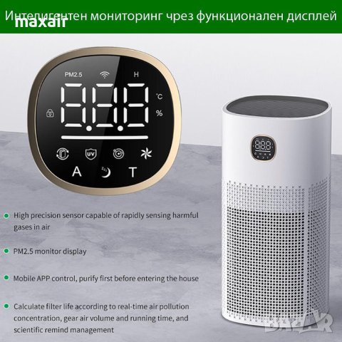 OBERON 520 WiFi (до 62 м2) - Пречиствател за въздух - бял * Гаранция 2 години * Безплатна доставка, снимка 14 - Овлажнители и пречистватели за въздух - 41419321