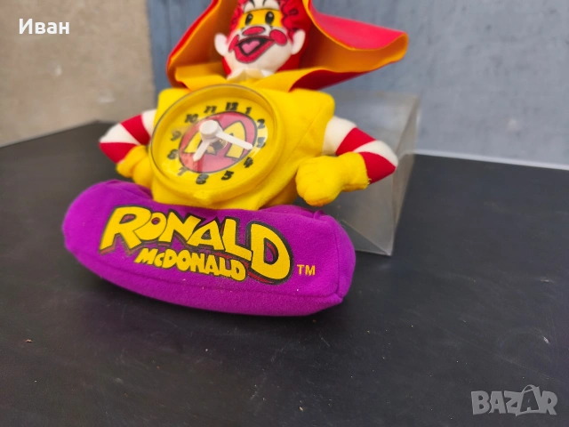 винтидж плюшен настолен часовник с Роналд Макдоналд, снимка 3 - Антикварни и старинни предмети - 53711539