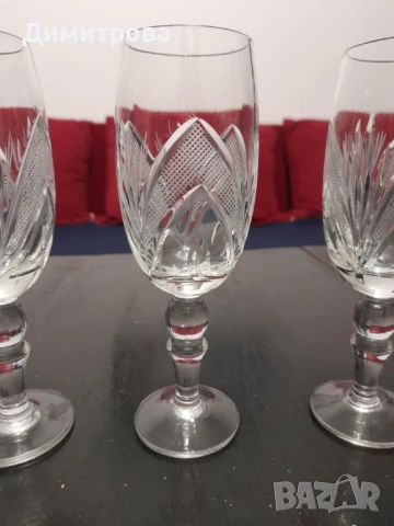 Ретро български кристални чаши за вино, снимка 2 - Чаши - 50833609